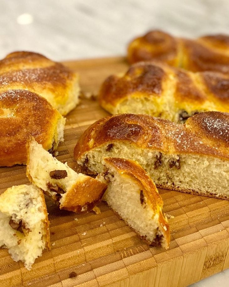 Rosca doce com chocolate