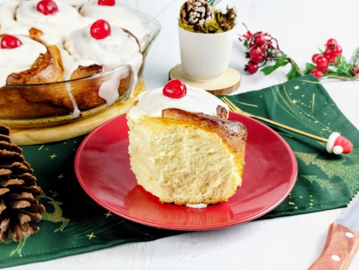 Rosca natalina servida.