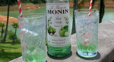 Rum tônica de maçã verde