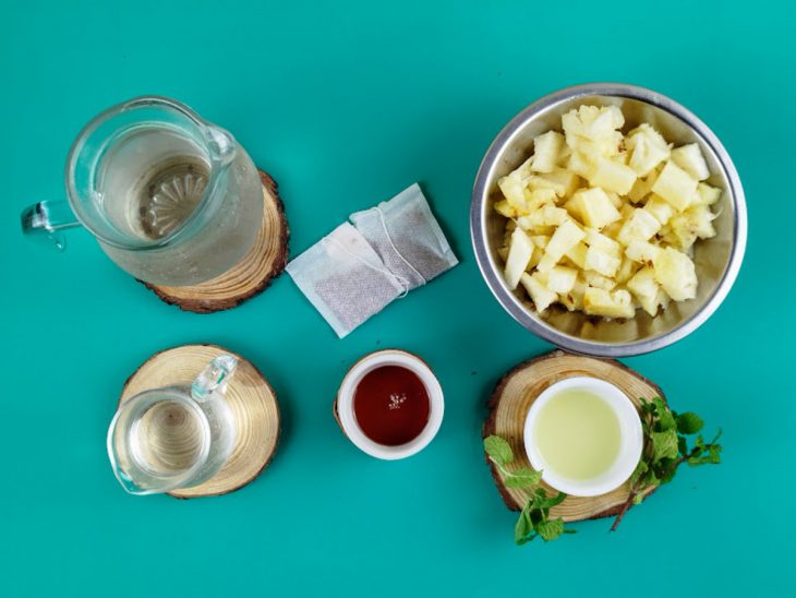 Ingredientes reunidos para o preparo da receita.
