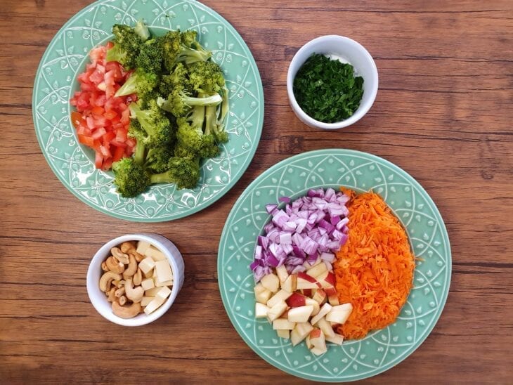 Salada colorida de brócolis - Passo a Passo