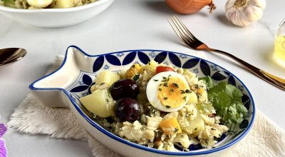 Salada de bacalhau com batata e ovo