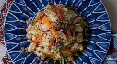 Salada de bacalhau com feijão-branco