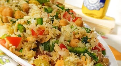 Salada de bacalhau com pimentão