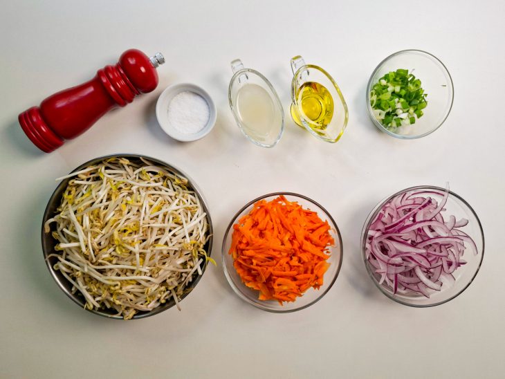 Ingredientes reunidos para o preparo da receita.