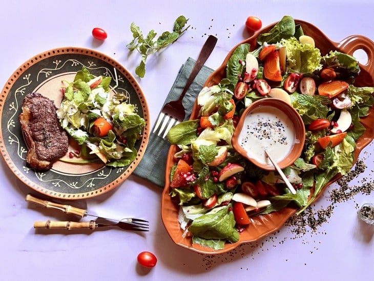 Salada de folhas verdes - Passo a Passo