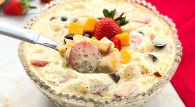 Salada de frutas com maracujá