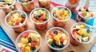 Salada de frutas no pote