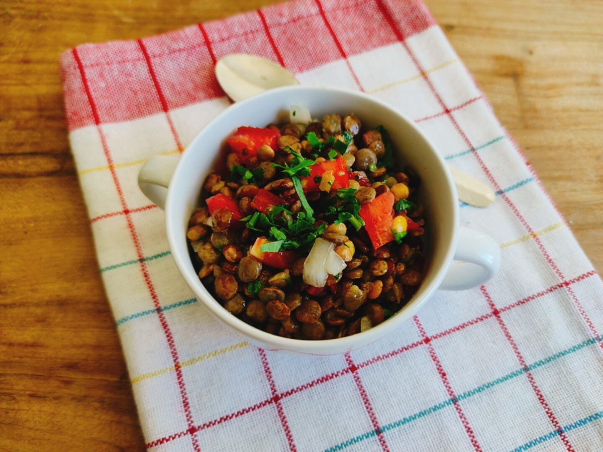 Salada de lentilha fácil