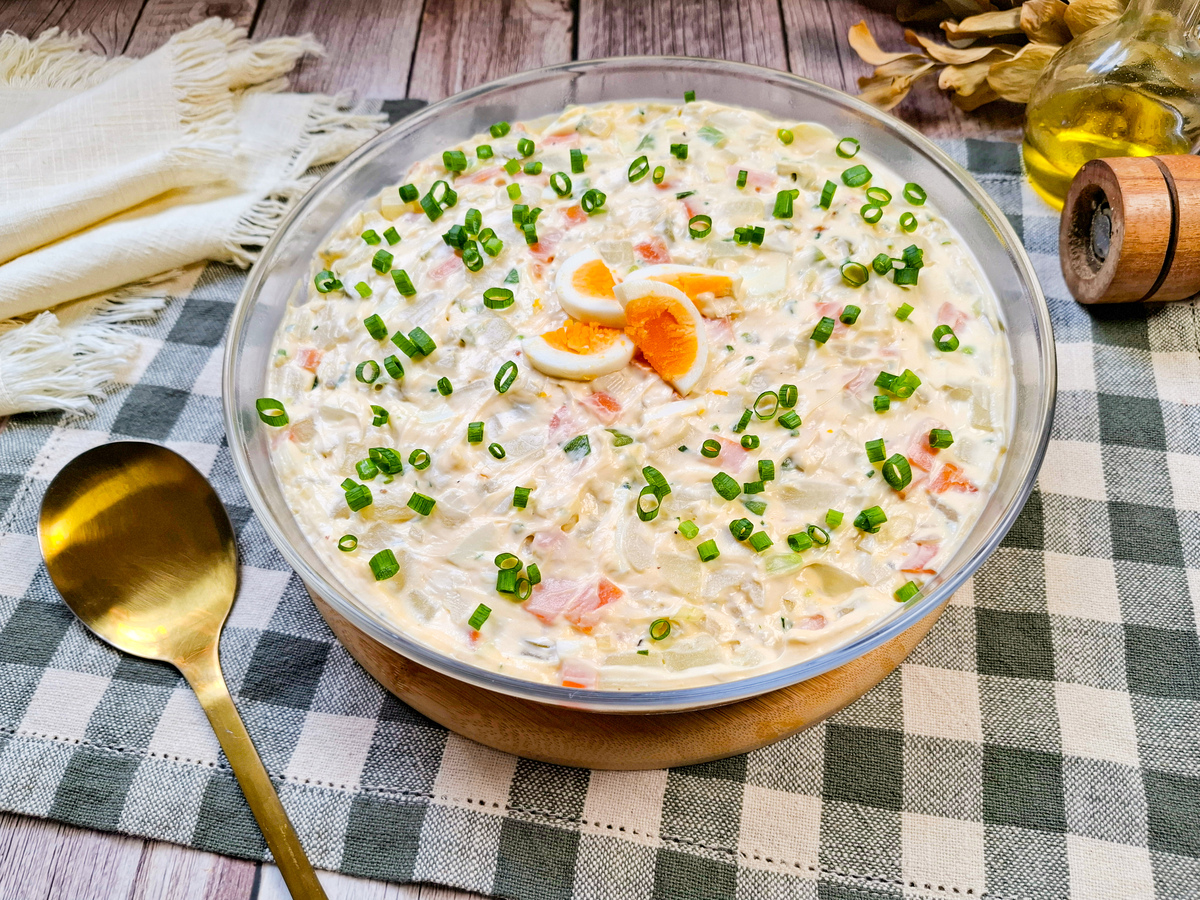 Salada de maionese para o churrasco