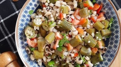 Salada de quiabo com feijão fradinho