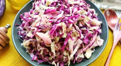 Salada de repolho branco e roxo