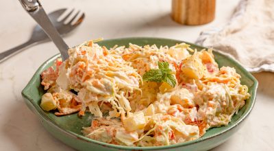 Salada de repolho com creme de leite