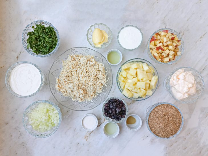Ingredientes reunidos para o preparo da receita.