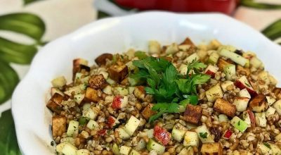Salada morna de cevadinha com frutas