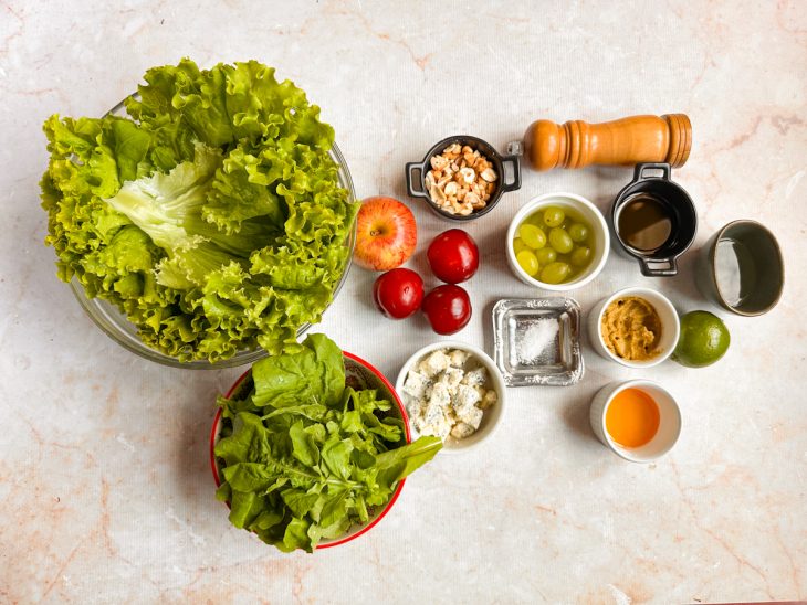 Ingredientes na bancada.