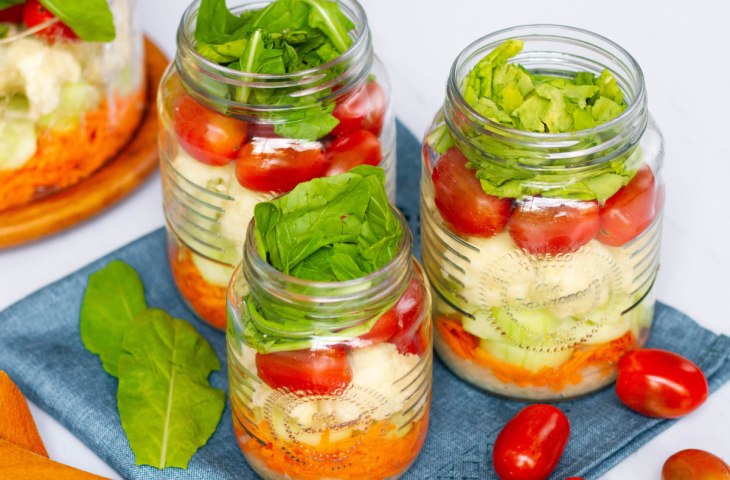 Salada no pote