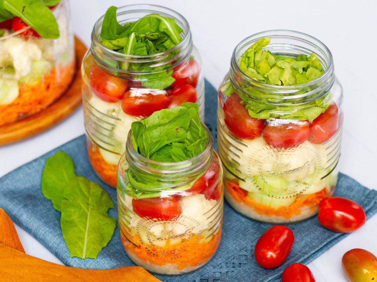Salada no pote