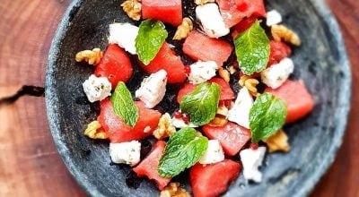 Salada refrescante de melancia