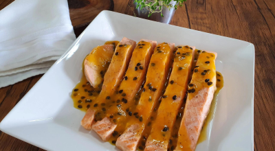 Salmão com molho de maracujá fácil