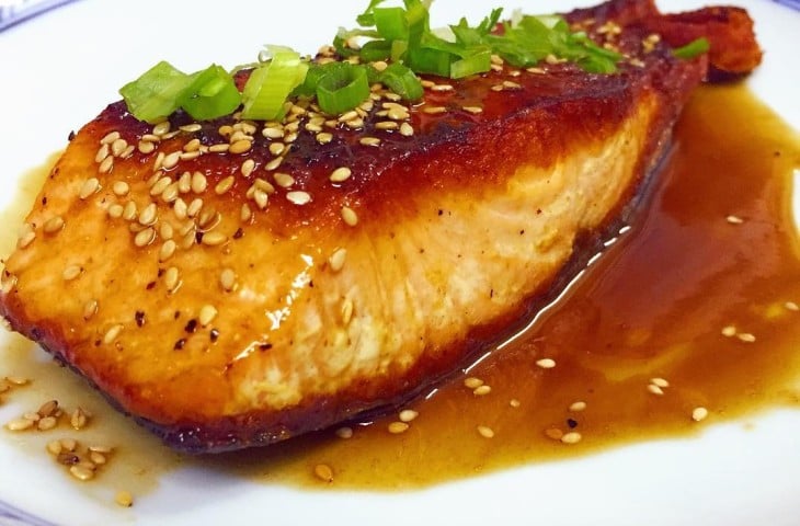 Salmão teriyaki