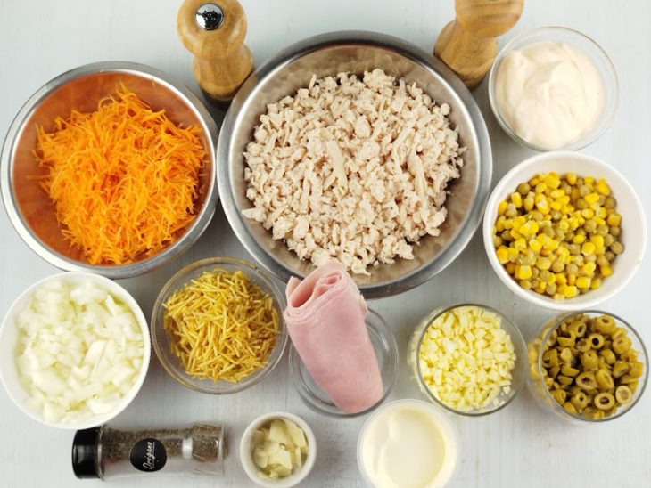 Ingredientes reunidos para o preparo da receita.