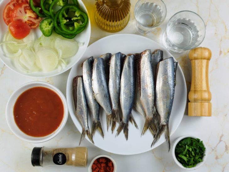 Ingredientes da receita reunidos.