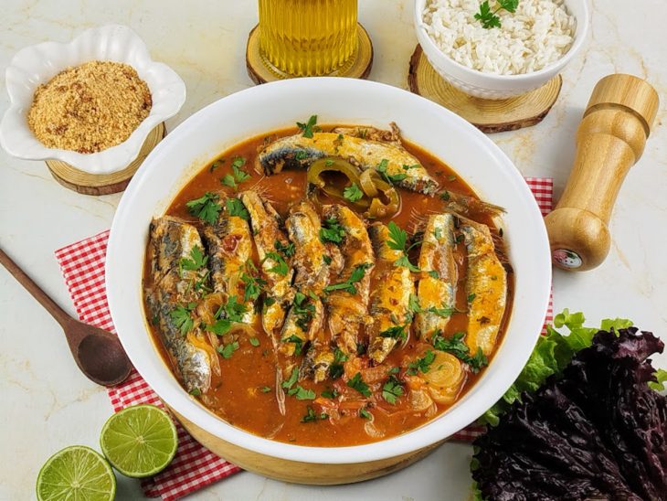 Sardinha pronta para consumo.