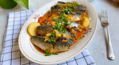 Sardinha na panela de pressão com batatas