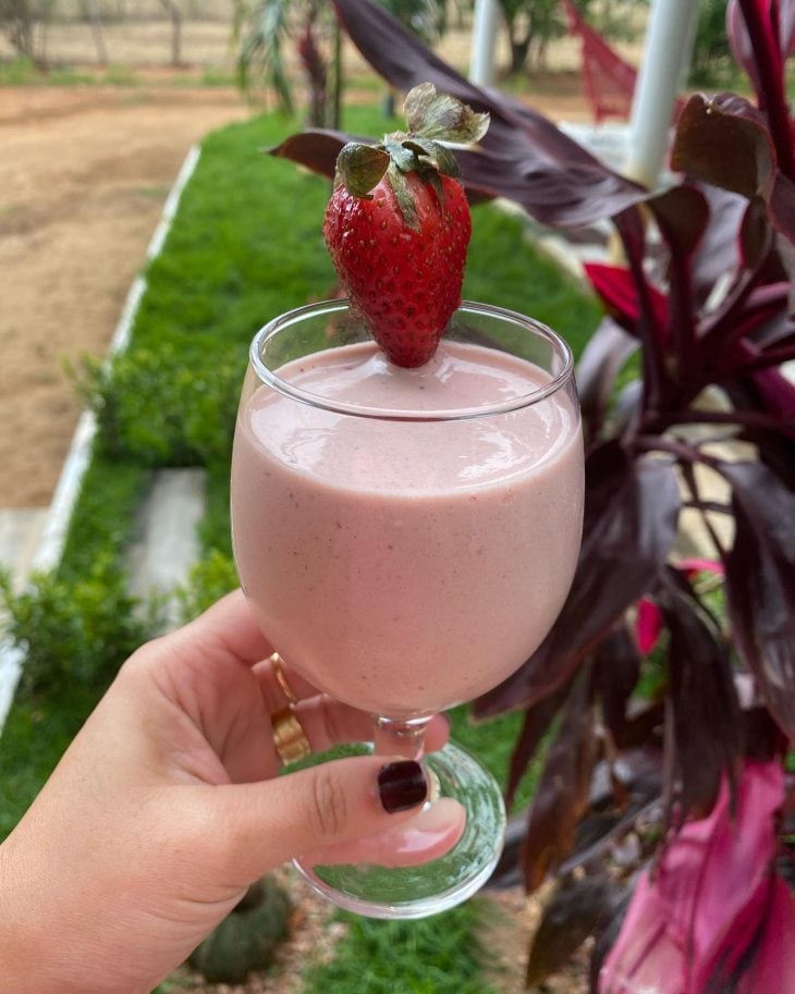 Shake proteico de morango