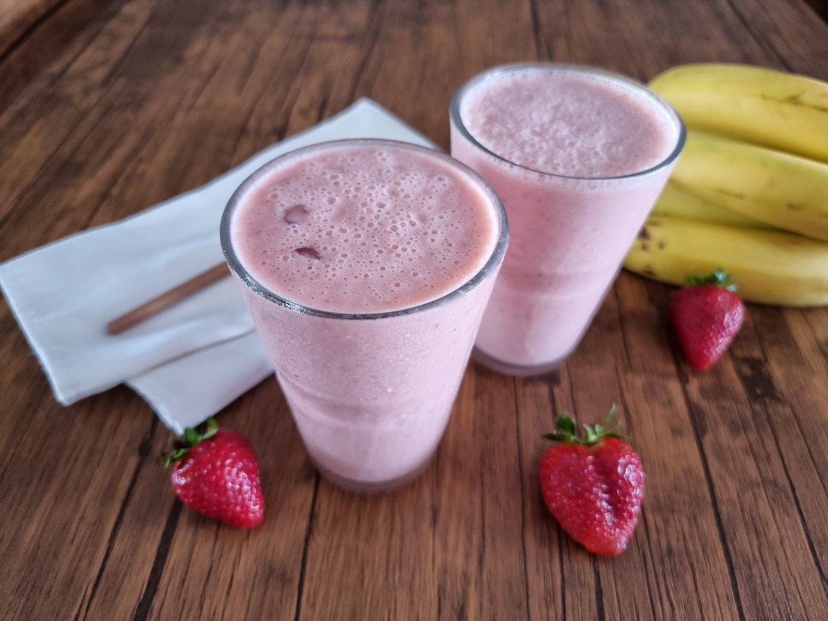 Smoothie de morango e banana