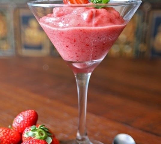 Sorbet de morango com banana