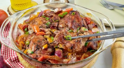 Sobrecoxa assada no forno