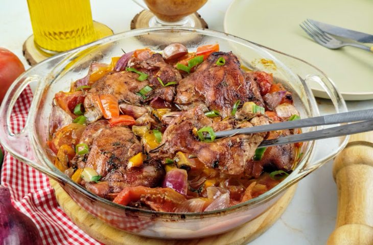 Sobrecoxa assada no forno