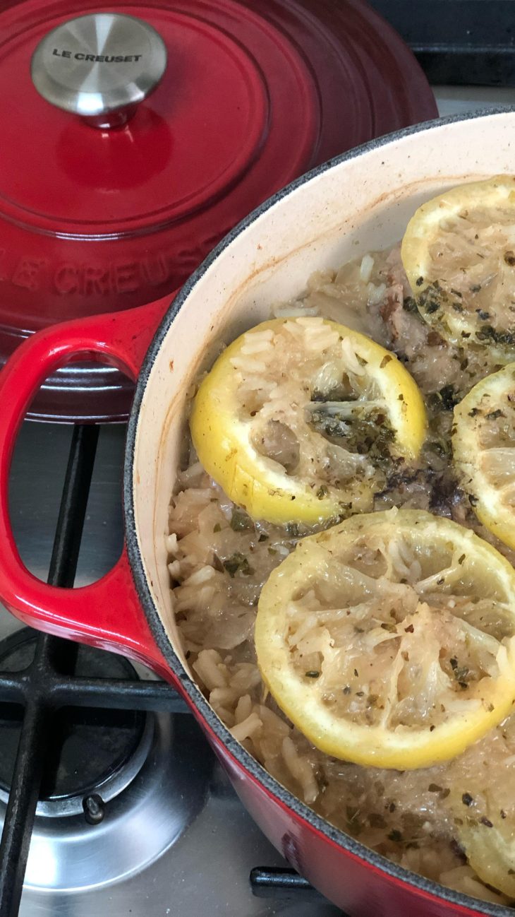 Sobrecoxa com arroz de limão-siciliano