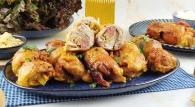 Sobrecoxas assadas e recheadas