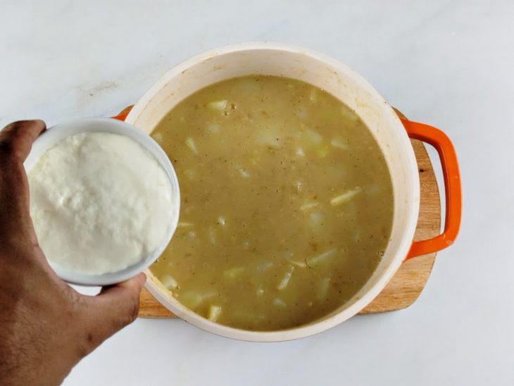 Creme de leite adicionado a panela.
