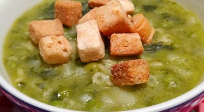 Sopa de espinafre vegana