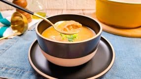 Sopa de mandioca com carne