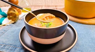 Sopa de mandioca com carne