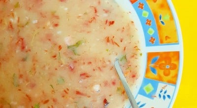 Sopa de mandioca com carne-seca