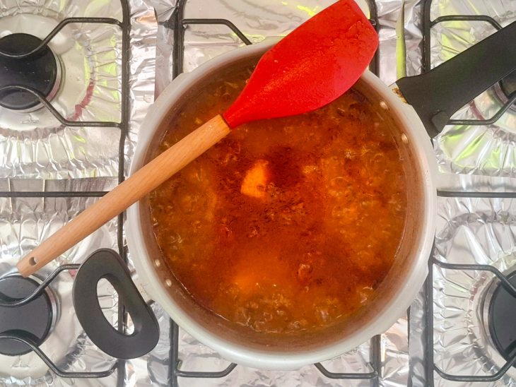 Caldo engrossando.