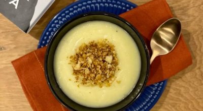 Sopa de mandioquinha com alho-poró
