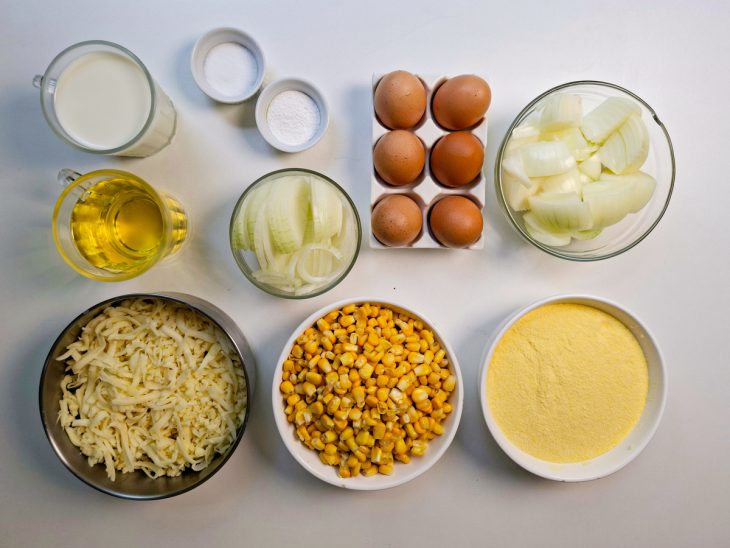 Ingredientes reunidos para o preparo da receita.