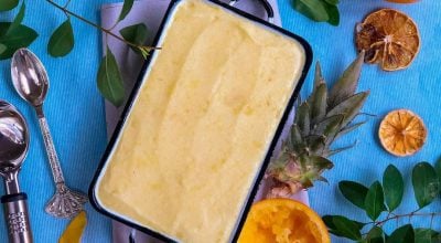 Sorbet de abacaxi e laranja