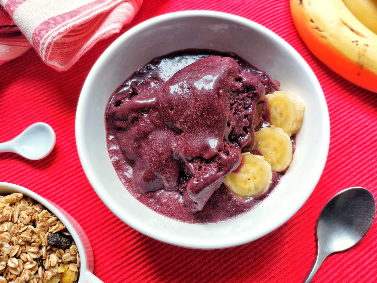 Sorvete de açaí fit