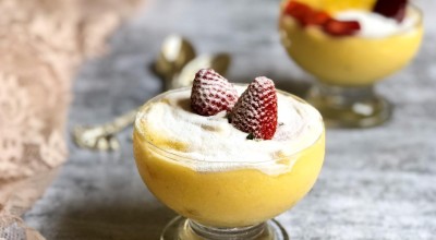 Sorvete de frutas com leite de coco