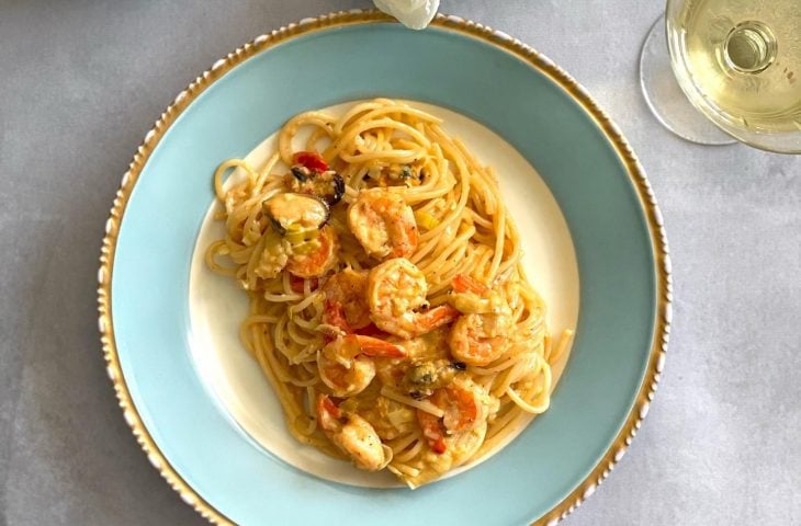 Spaghetti com frutos do mar
