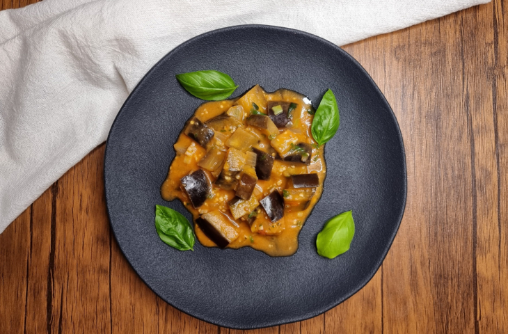 Strogonoff de berinjela vegano