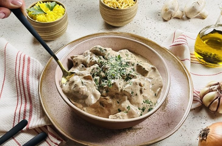 Strogonoff de carne fit